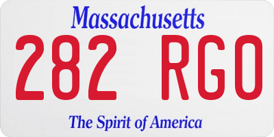 MA license plate 282RG0