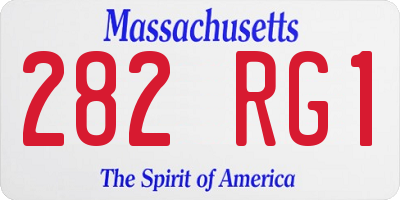 MA license plate 282RG1