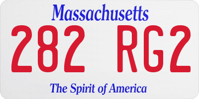 MA license plate 282RG2