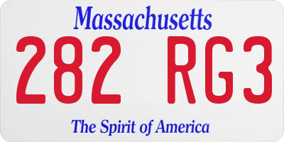 MA license plate 282RG3