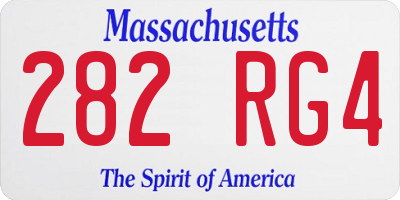 MA license plate 282RG4