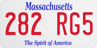 MA license plate 282RG5