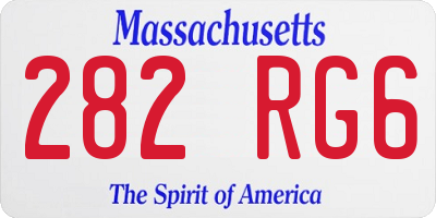 MA license plate 282RG6