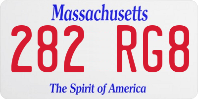 MA license plate 282RG8