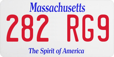 MA license plate 282RG9