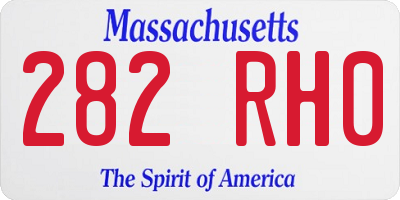 MA license plate 282RH0