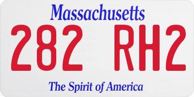 MA license plate 282RH2