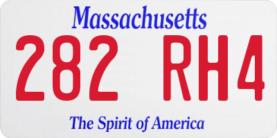 MA license plate 282RH4