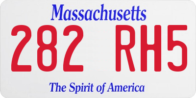 MA license plate 282RH5