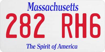 MA license plate 282RH6