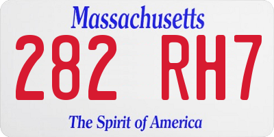 MA license plate 282RH7