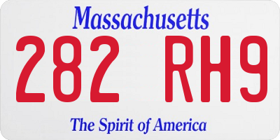 MA license plate 282RH9