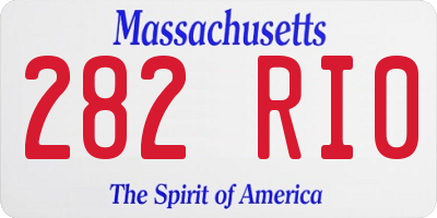 MA license plate 282RI0