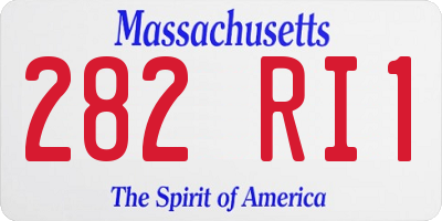 MA license plate 282RI1