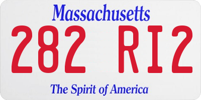 MA license plate 282RI2