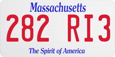 MA license plate 282RI3
