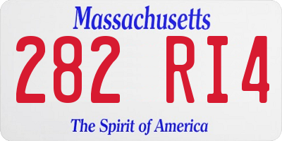 MA license plate 282RI4