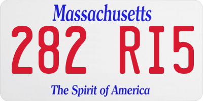 MA license plate 282RI5