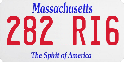 MA license plate 282RI6