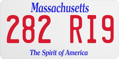 MA license plate 282RI9