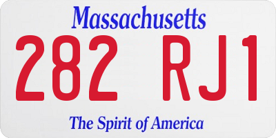MA license plate 282RJ1