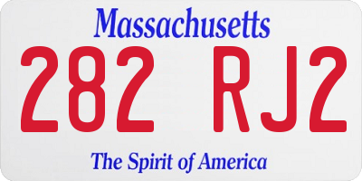 MA license plate 282RJ2