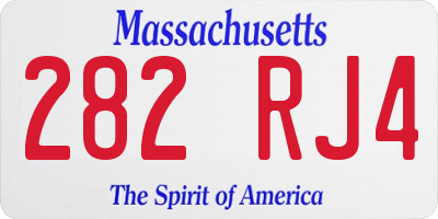 MA license plate 282RJ4