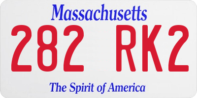 MA license plate 282RK2