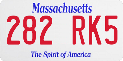 MA license plate 282RK5