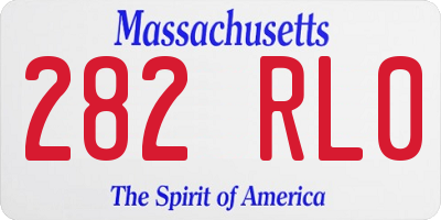 MA license plate 282RL0