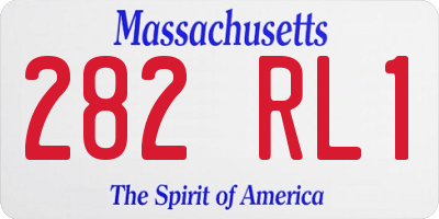 MA license plate 282RL1