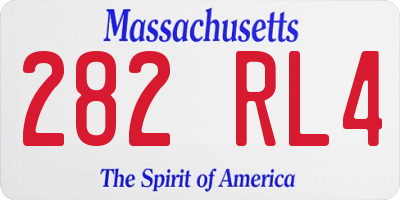 MA license plate 282RL4