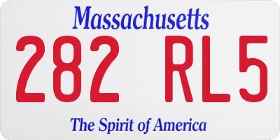 MA license plate 282RL5