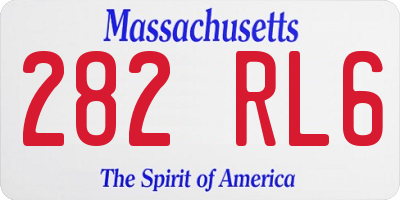 MA license plate 282RL6