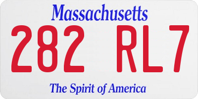 MA license plate 282RL7
