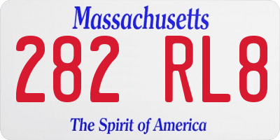 MA license plate 282RL8