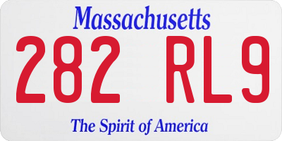 MA license plate 282RL9