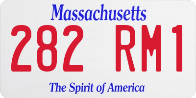 MA license plate 282RM1
