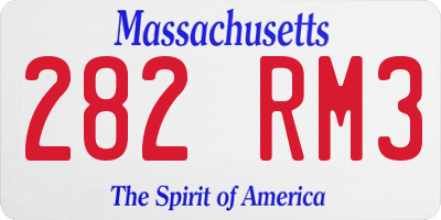 MA license plate 282RM3