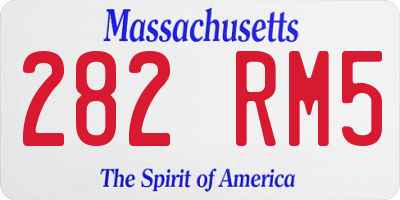 MA license plate 282RM5