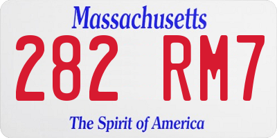 MA license plate 282RM7