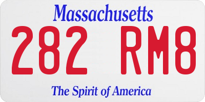 MA license plate 282RM8
