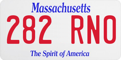 MA license plate 282RN0