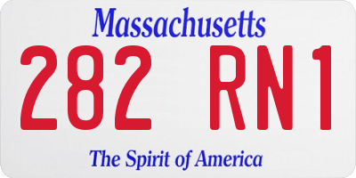MA license plate 282RN1