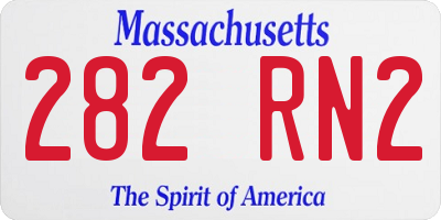 MA license plate 282RN2