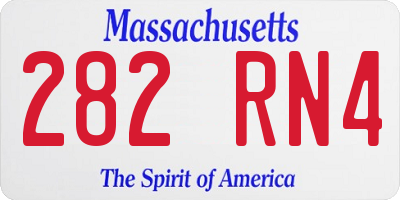MA license plate 282RN4