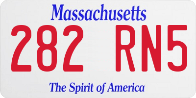 MA license plate 282RN5