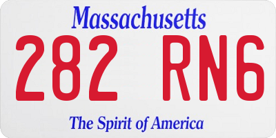 MA license plate 282RN6