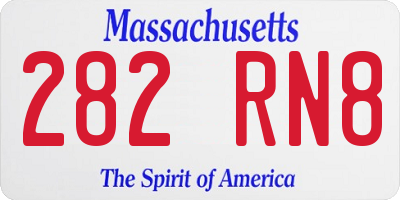 MA license plate 282RN8