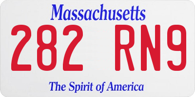 MA license plate 282RN9
